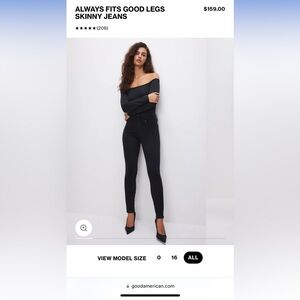 Always Fits Good Legs Skinny Jeans - Good American - Size 00-4